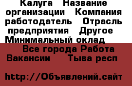 Калуга › Название организации ­ Компания-работодатель › Отрасль предприятия ­ Другое › Минимальный оклад ­ 7 000 - Все города Работа » Вакансии   . Тыва респ.